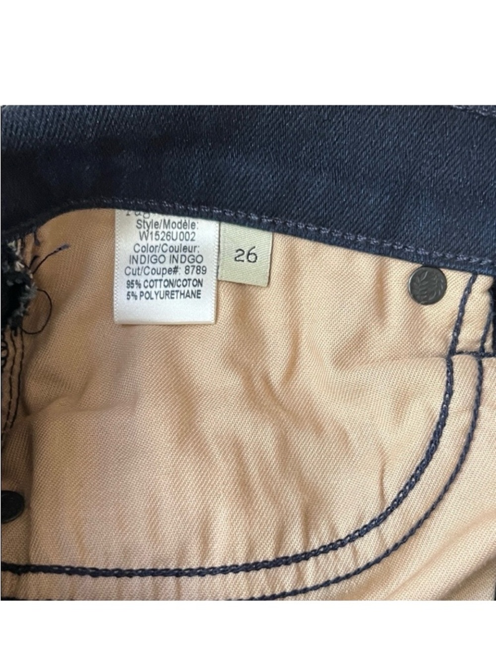 Rag & Bone Skinny Jeans - Women’s 26, Dark Blue Stretch Denim - Picture 6 of 14
